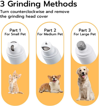 Mcbazel 2 in 1 Dog Paws Trimmer Nail Driller for Pet, Electric Dog Nail Grinder Low Noise Pet Paws Grooming Trimmer with LED Light for Eyes, Ears and Face