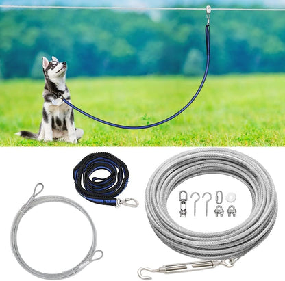 XiaZ Dog Runner Cable Dog Run Trolley Tie Out Cable Dog Chains for Outside Yard Camping Up to 250 Pound, 20 Feet