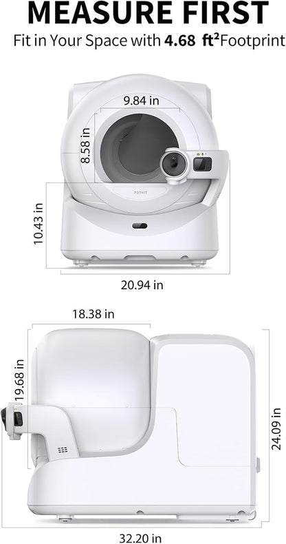 PETKIT Purobot Ultra 2025 New Accurate cat Facial Recognition & Poop Monitor Automatic Self-Cleaning Cat Litter Box with Touch-Free Waste Packing, 5G WiFi App Control, Integration Safety, Odor Free