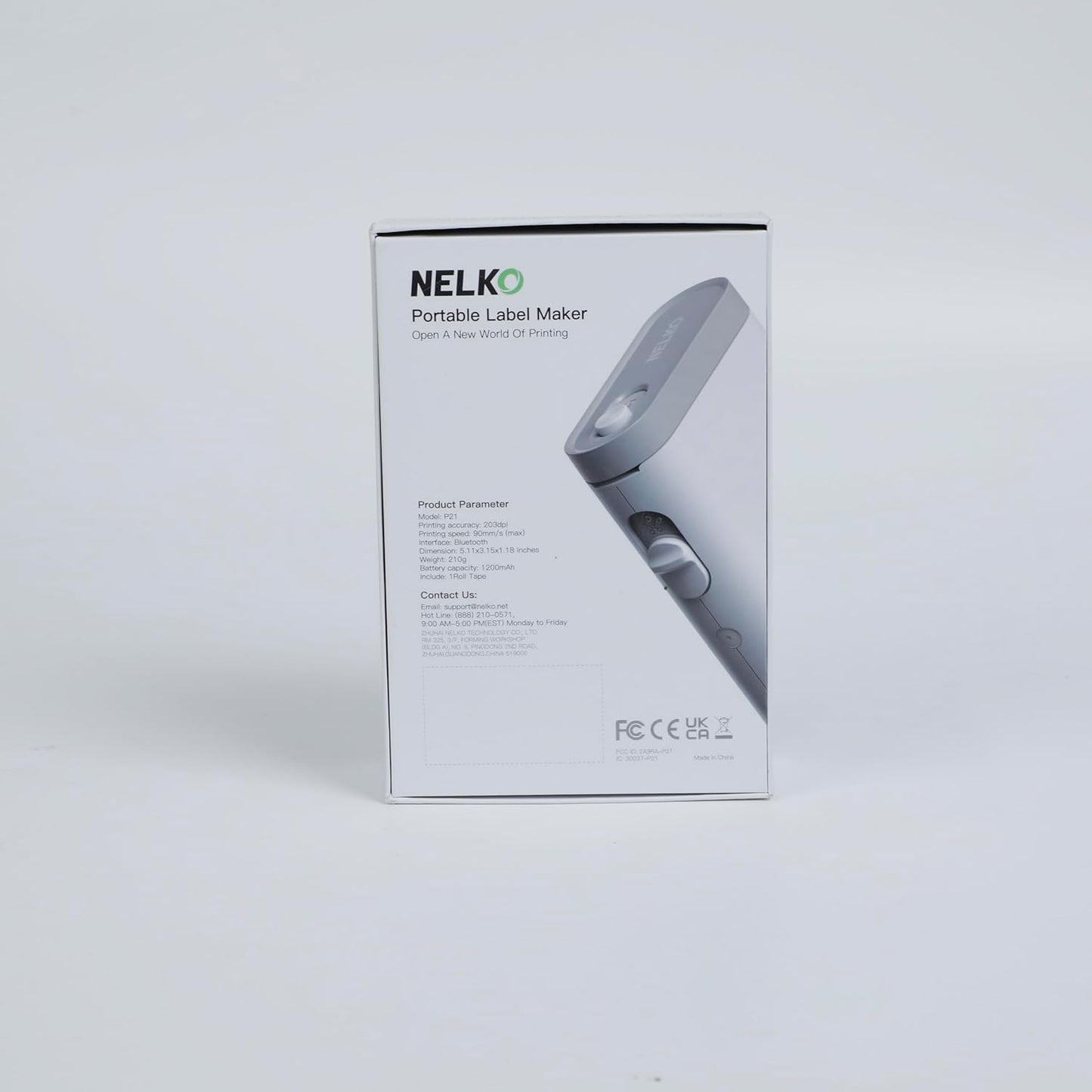 Nelko Label Maker Machine with Tape, P21 Portable Bluetooth Label Printer, Wireless Built-in Cutter Sticker Maker Mini Label Makers with Multiple Templates for School Organizing Office Home, White