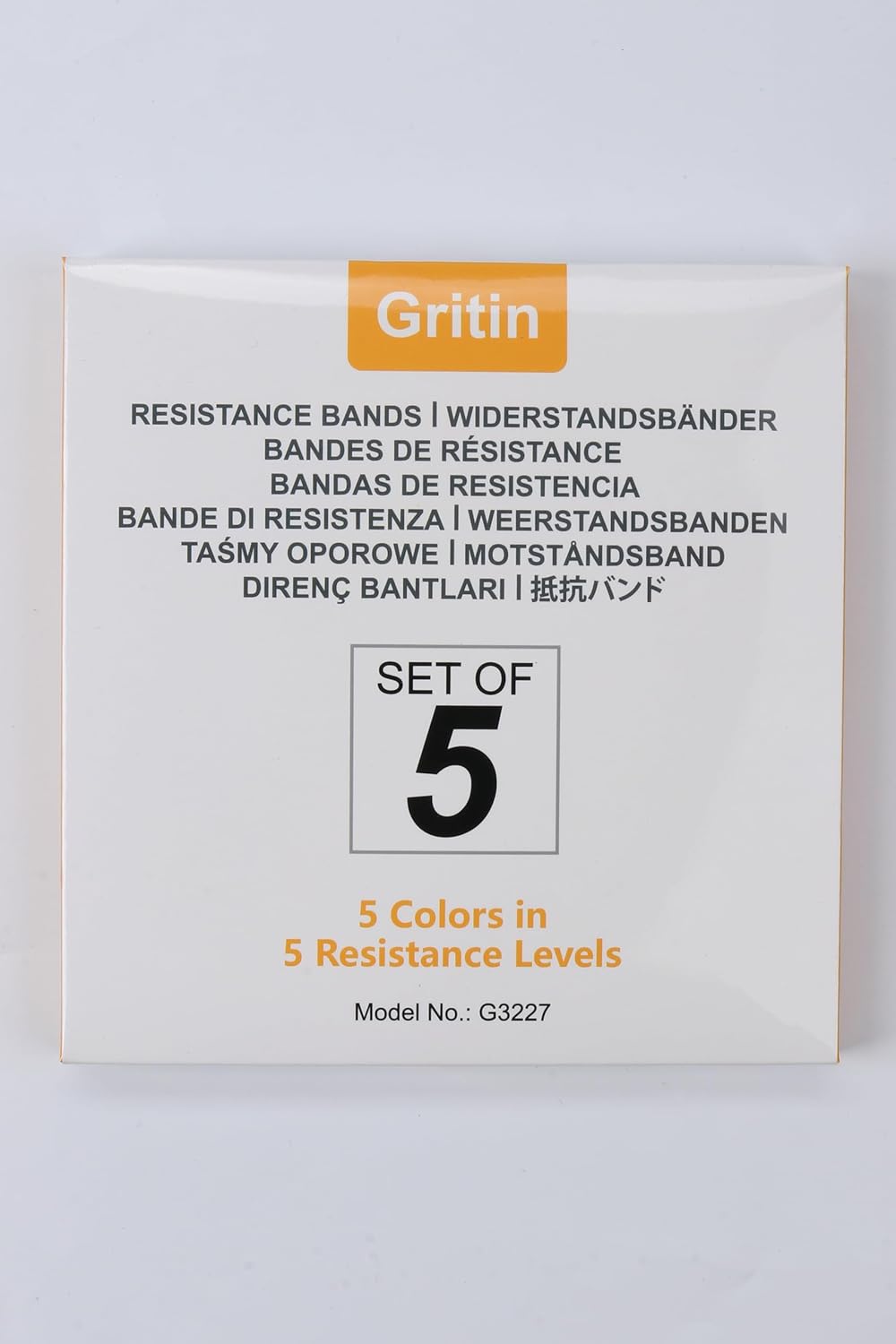 Gritin Resistance Bands, Set of 5 Skin-Friendly Resistance Fitness Exercise Loop Bands with 5 Different Strength Levels - Travel Carrying Case Included - Ideal for Home, Gym, Yoga, Training