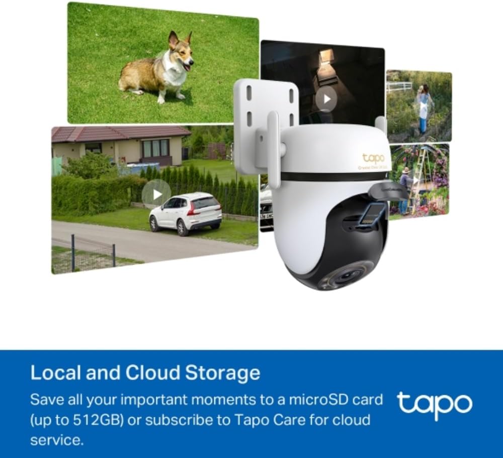 TP-Link Tapo 2K QHD Pan/Tilt Outdoor Wired Security Wi-Fi Camera, 360° Visual Coverage, Starlight Full-Color Night Vision Up to 98ft, Person/Pet/Venicle Detection,Physical Privacy Mode(Tapo C520WS)