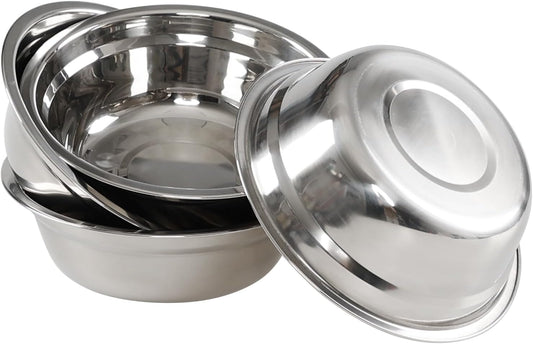 Minekkyes Stainless Steel Mixing Bowl Set of 4, Small Metal Nesting Bowls for Mixing, Serving, Cooking, Baking