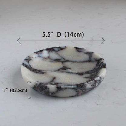 Nawgnail Calacatta Viola Marble Jewelry Dish 5.5", Trinket Dish for Ring Earring, Gift for Woman Daugther