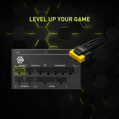 MSI MAG A750GL PCIE 5 Gaming Power Supply - Full Modular - 80 Plus Gold Certified 750W - Compact Size - ATX PSU - PuriLite