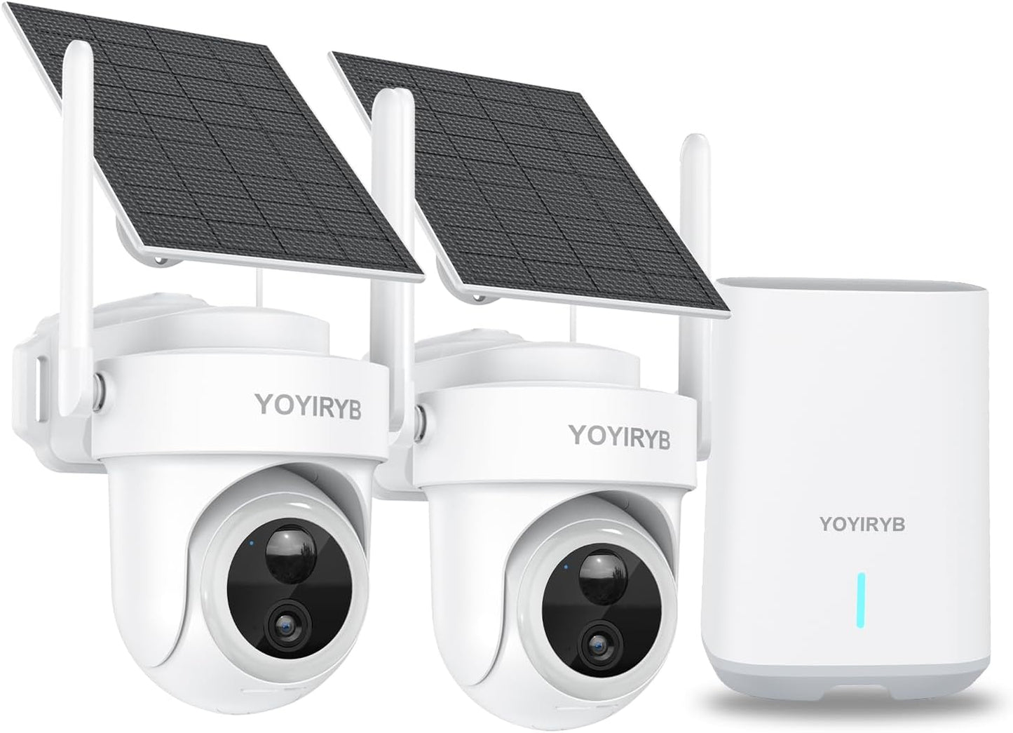 Security Cameras Wireless Outdoor, No Subscription, [2025 New] 4K Home Security Camera System for Camera Surveillance, Flexible Solar Panel, 360° Tracking & Color Night Vision, 2.4&5G WiFi, Easy Setup
