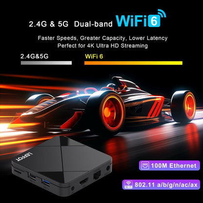 LEFFOT Android TV Box 14, 2025Smart 4K UHD Steaming Devices for TV,2GB RAM + 16GB ROM,Home Smat TV Box,with HDR10,2.4G&5G WiFi 6,BT 5.0 RK3518