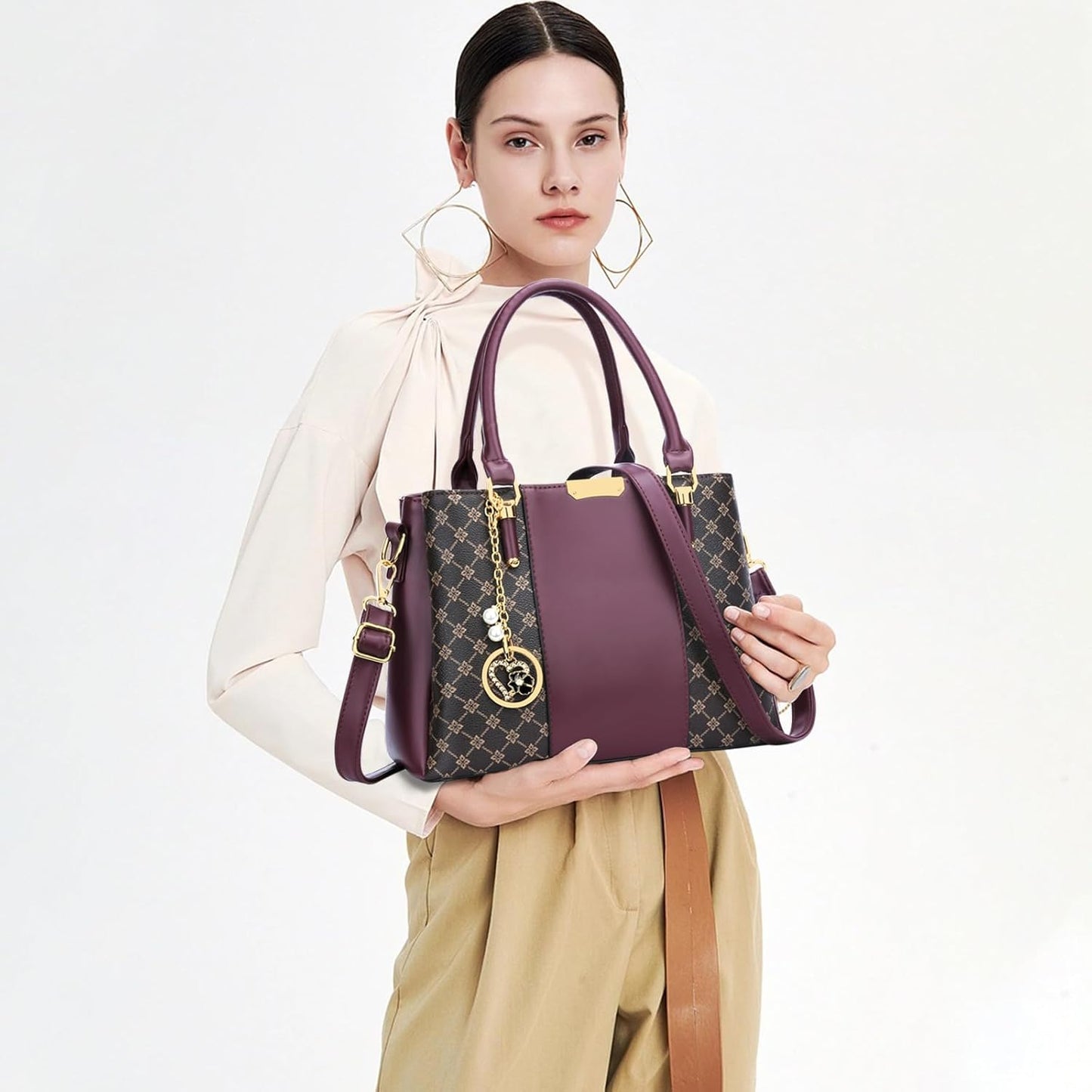 KKXIU Trendy Tote Bag for Women Lightweight Oxford Big Capacity Shoulder Purses and Handbags