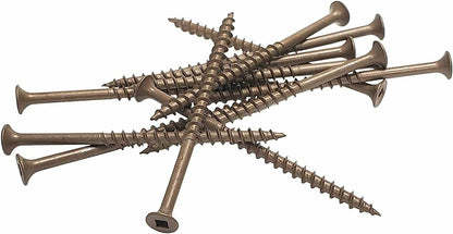 #8 x 3" Deck Screws | Square Drive | Bugle Head | Brown Ruspert | 100pcs Box