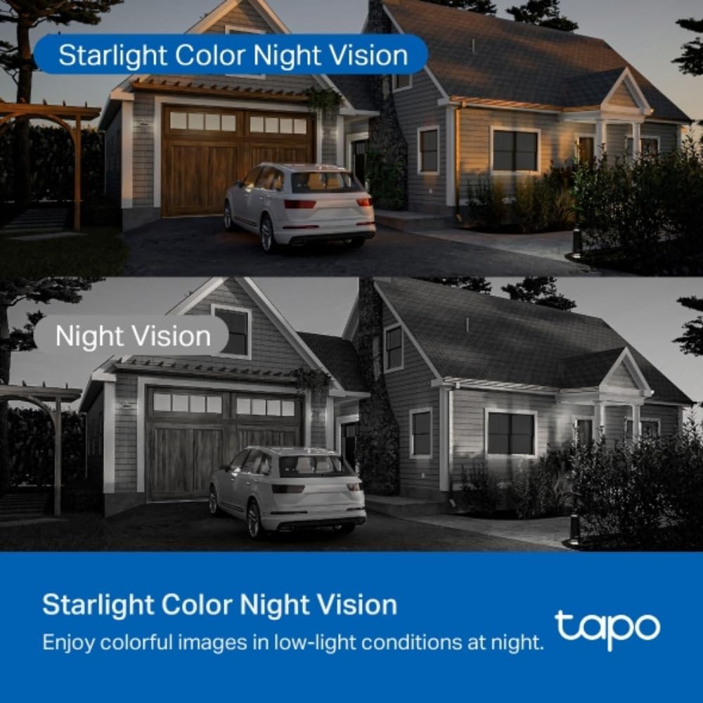 TP-Link Tapo 2K QHD Pan/Tilt Outdoor Wired Security Wi-Fi Camera, 360° Visual Coverage, Starlight Full-Color Night Vision Up to 98ft, Person/Pet/Venicle Detection,Physical Privacy Mode(Tapo C520WS)
