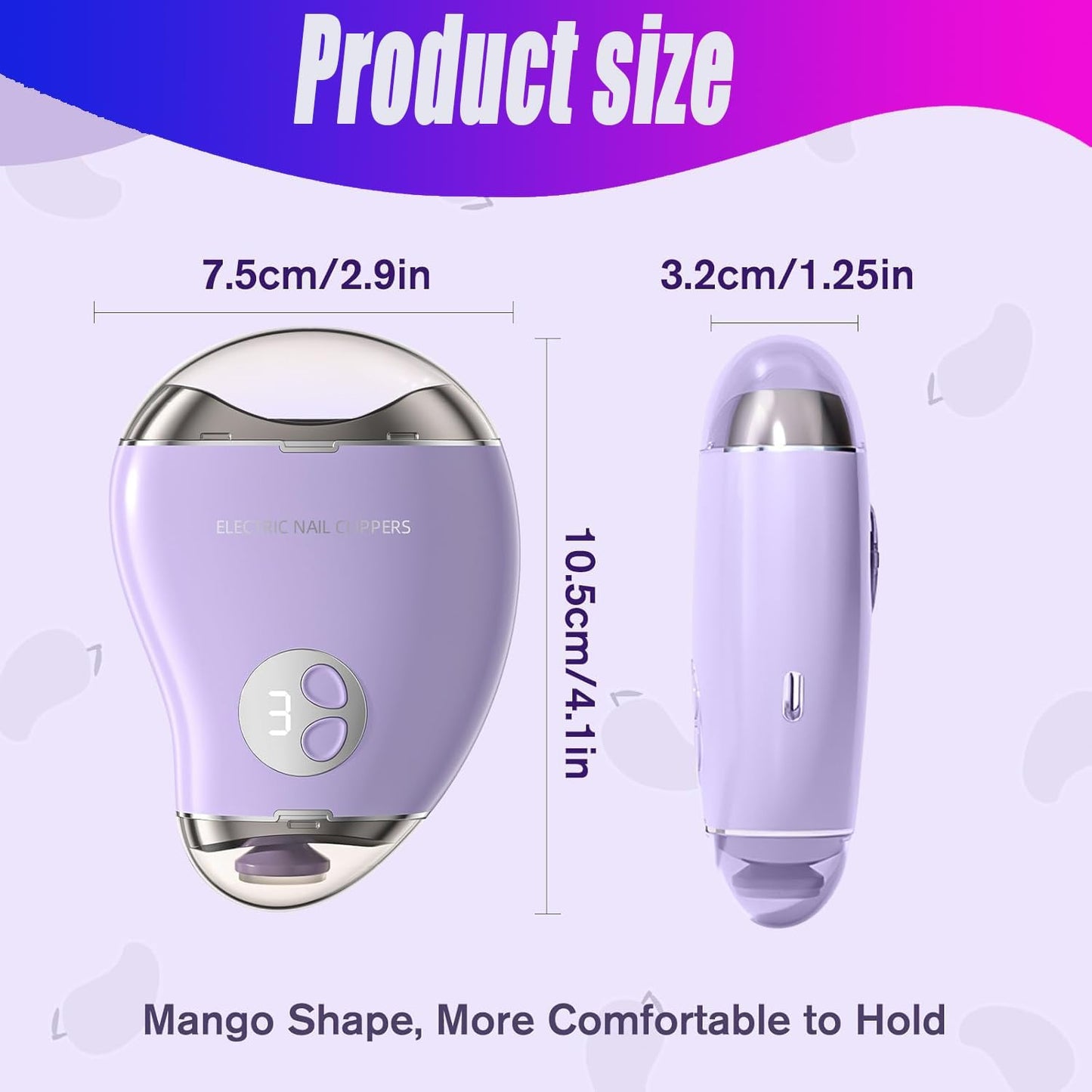 Electric Nail Clipper with 3 Speed Levels 2 in 1 Electric Polishing Automatic Nail Clippers Automatic Electric Nail Clipper with Polishing Toe Nail Clippers for Thick Nails for Seniors (White)