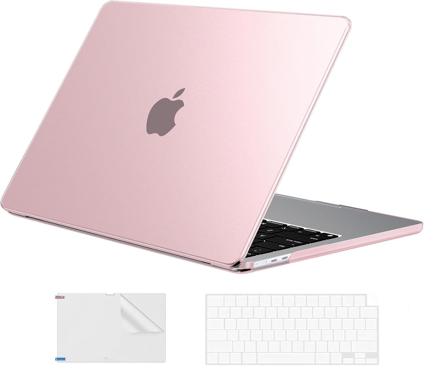 EooCoo Case Compatible with MacBook Air 13 inch M4 M3 M2 2025-2022 A3240 A3113 A2681, 13.6" Hard Case Cover & TPU Keyboard Skin & Screen Protector for Laptop Air 13.6 inch - Crystal Clear