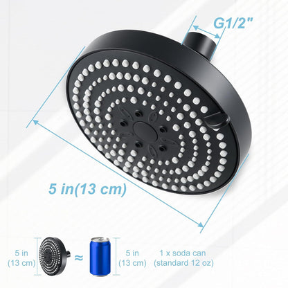 OFFO Shower Head, High Pressure Shower Head with 6 Mode, Fixed Showerheads for Strong Water Flow & Relaxing Shower Experience, Chrome