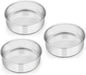 6 Inch Cake Pan Set of 3, E-far Stainless Steel Round Smash Cake Baking Pans, Non-Toxic & Healthy, Mirror Finish & Dishwasher Safe