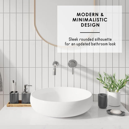 Clara Clark Bathroom Set - Gray Bathroom Accessories Set, Bathroom Sets with Shower Curtain and Rugs, 23PC Shower Curtain Set with Liner, Soap Dispenser, Soap Dish, Toilet Brush Holder, and Trash Can