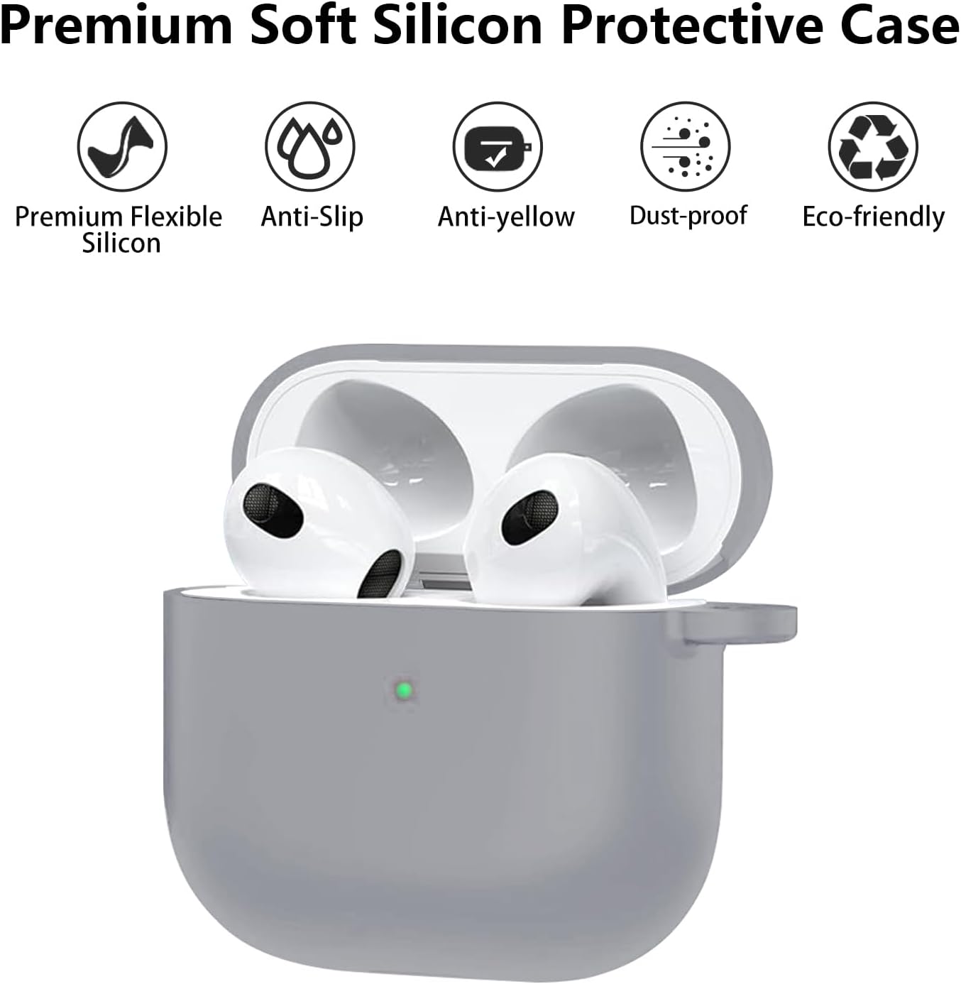 Aircawin for Airpods 4 Case Cover,Shockproof Case for Airpods 4th Generation Case Cover 2024,Premium Silicon Case with Keychain and Cleaing Pen for Airpods 4 Gen, Wireless Earphone Accessories-Blue