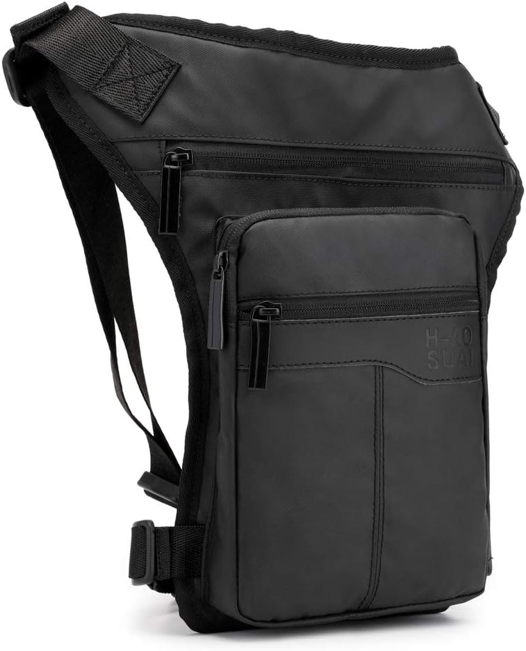Motorcycle Drop Leg Bag Nylon Waist Pack for Men Women Travel Hiking Tactical Cycling Bike Ride Riding Crossbody Shoulder Fanny Pouch