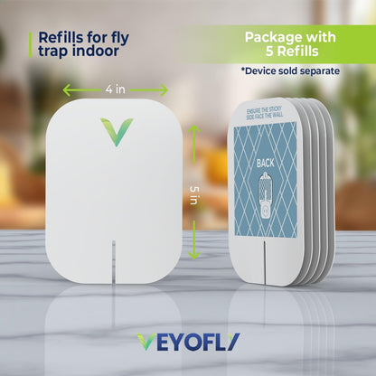 Trap Indoor, Fruit Fly Traps for Indoors, Fly Catcher Indoors, Fly Trap, Plug in Catch for Fruit Flies, Moths, Gnats, Mosquito Trap (Pack of 5 Refills)