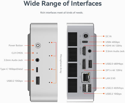 Beelink Mini PC, SER5 AMD Ryzen 5 5500U(7nm, 6C/12T) up to 4.0GHz, Mini Gaming Computer 16GB DDR4 RAM 500GB NVME SSD, Micro PC 4K@60Hz Dual Display, Mini Computer WiFi6/BT5.2/HTPC/W-11 Pro