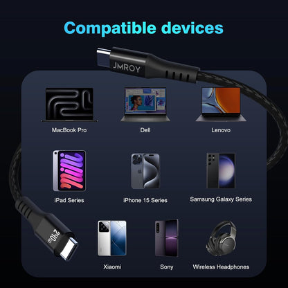 USB C to USB C Charger Cable 240W [2Pack 6FT] Type C Cable Fast Charge for MacBook, iPhone 15/Pro/Plus/Max, MacBook Pro/Air, Samsung Galaxy S23, Google Pixel