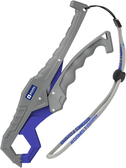 Booms Fishing G05 Fish Lip Gripper Saltwater, 9.4" Plastic Catfish Grippers Pliers, Fish Grabber Tool with Lanyard, Fish Grips for Kayak Fishing Accessories, Great Fish Holder for Caught Fish