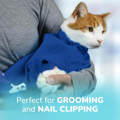Cat-in-the-Bag Cozy Comfort Carrier - Small Caramel Pet Carrier for Cat and Cat Restraint for Medication Administration, Nail Clipping, Travel, Vet Visits, and Dental Care