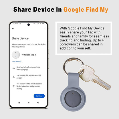 Reyke GPS Tracker Android, Air Smart Tag Compatible with Google Find My (Android Only), Key Finder for Keys, Luggage, Suitcase, Wallet, IP66 Waterproof, 4 Pack