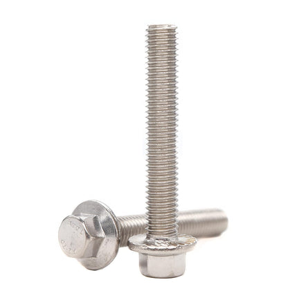 binifiMux 4pcs M10-1.25 x 70mm Serrated Flanged Hex Bolts Flange Hexagon Screws, Stainless Steel 18-8 (304), Plain Finish, DIN 6921