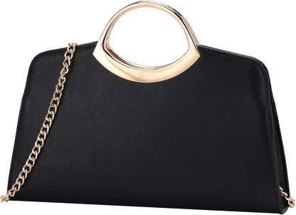 KASQO Clutch Purse for Women,Fashion Vegan Leather Evening Bag Formal Handbag Crossbody Bag for Party Wedding Cocktail Prom - PuriLite