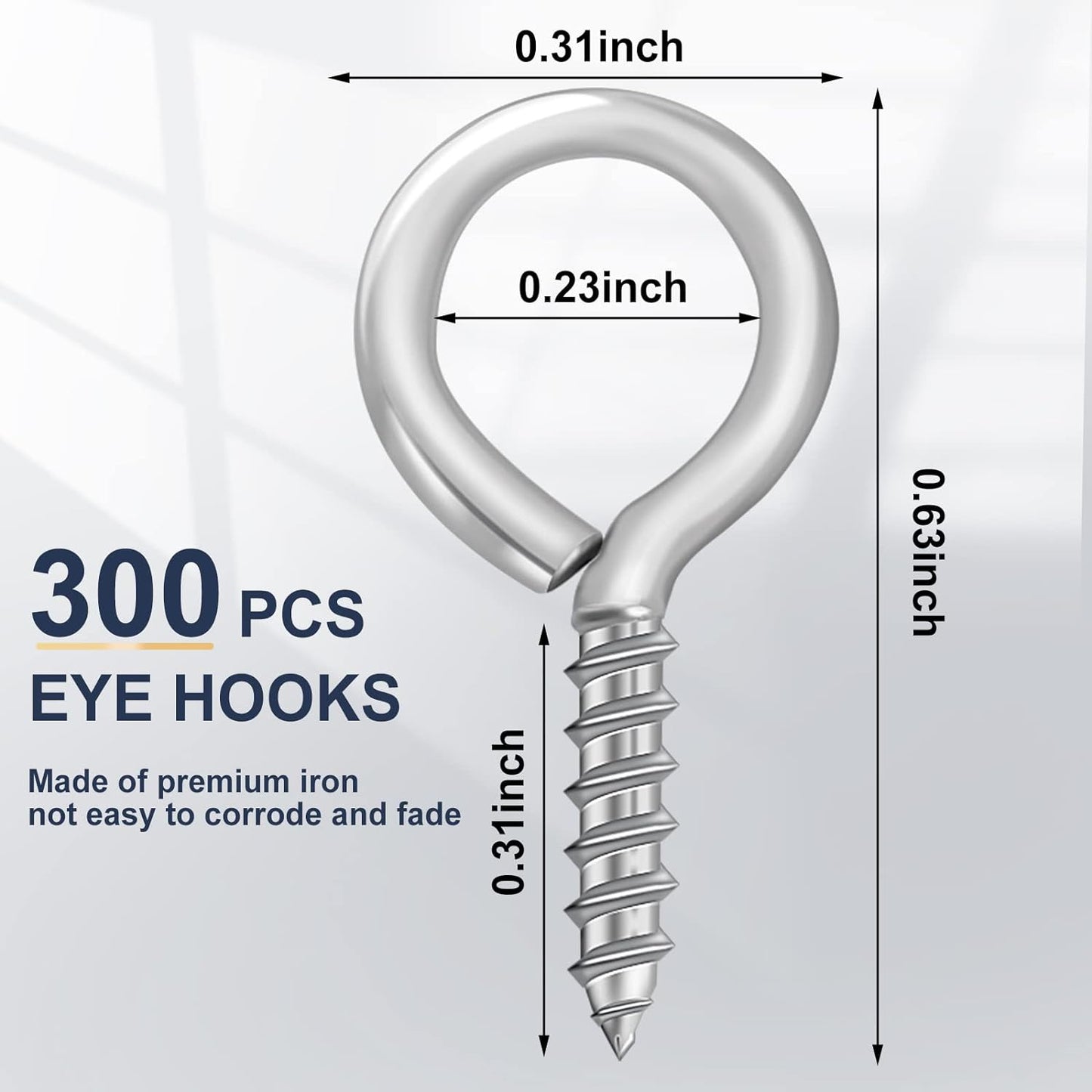 AUGSUN Eye Hooks, 12Pack 2.5 Inch Eye Hooks Heavy Duty 304 Stainless Steel Eye Screw,Screw Eyes Metal Screw Hooks Ring Screws Fasteners Hardware Tools