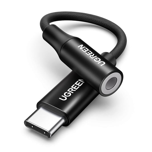 UGREEN USB C to 3.5mm Audio Adapter Type C to Headphone Aux Jack Dongle 24bit/96kHz HiFi DAC Cable Cord Compatible with iPhone 16 15 Pro Max/16 Plus, iPad, Galaxy S25 S24 Ultra, Pixel 9, Black