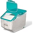Rice Container, Bug Proof Rice Storage Bin, Odorless Airtight Rice Box with Clear Window for Grains Sugar Flour (S Gray (5kg/11.0lb))