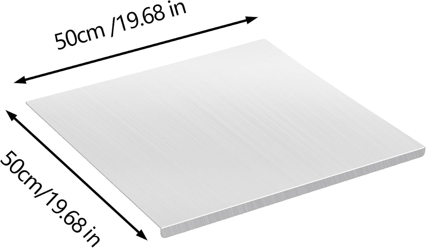 Stainless Steel Cutting Board with Lip 20”x 20”Heavy Duty Baking Cutting Chopping Boards Large Metal Cutting Board Over Sink for Kitchen Meat Vegetables Fruits Bread and Baking