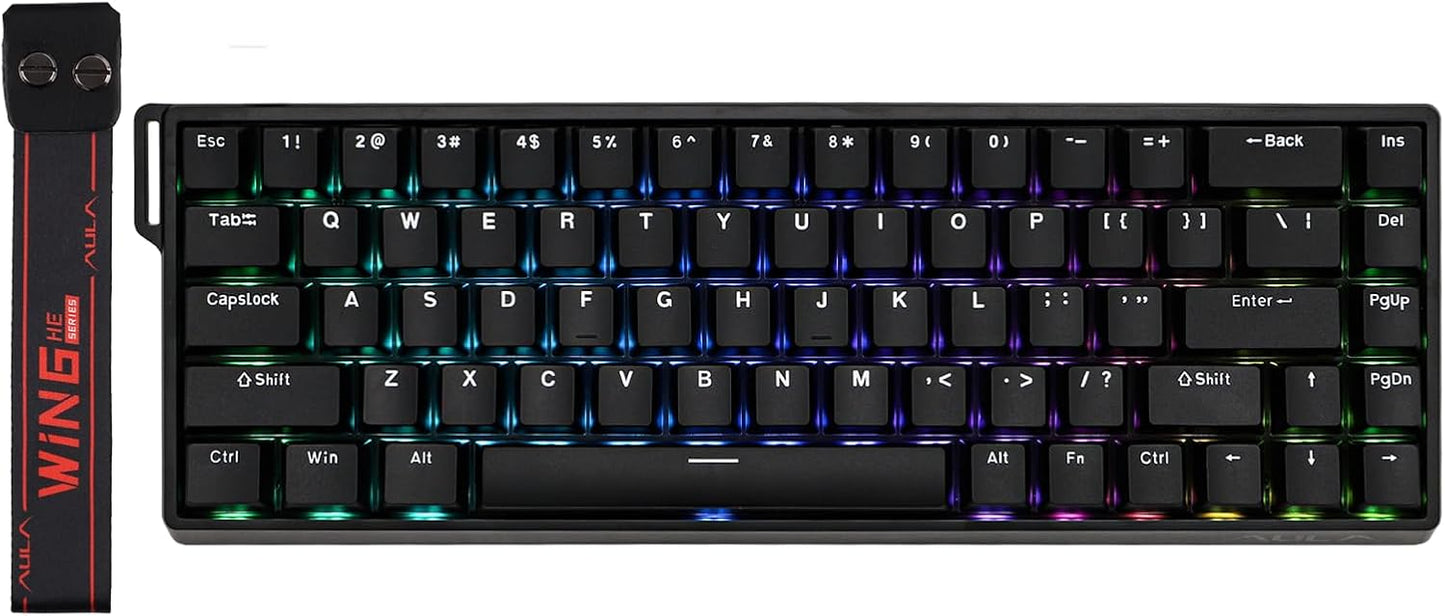 65 Percent Magnetic Hall Effect Keyboard Adjustable Actuation Wired RGB Compact Keyboard 8000Hz Polling Rate - PuriLite