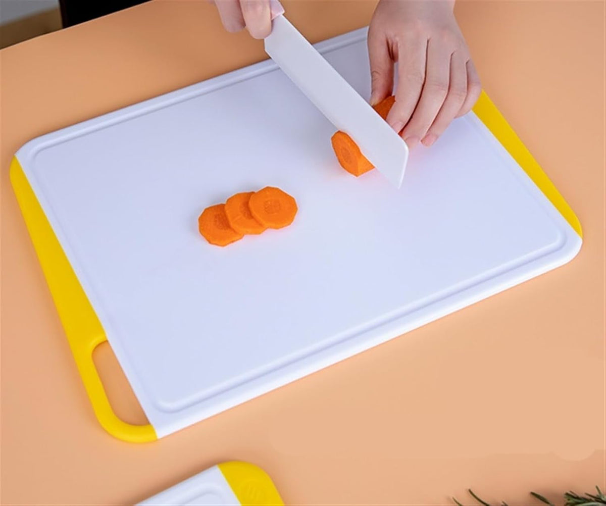 Chopping Board for Kitchen Plastic Cutting Boards Set of 3, Large Medium Small for Kitchen, Easy Grip Handle, BPA Free Dining Accessories(A)