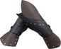 HiiFeuer Medieval Embossed Faux Leather Elf Arm Guards, Fantasy Cosplay Buckle Bracers, Knight Archer Gauntlets for LARP