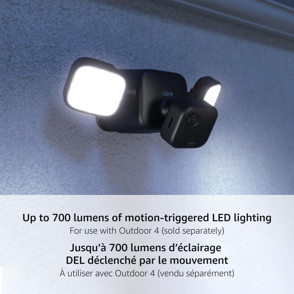 Blink Outdoor 4 Floodlight Mount – Wire-free, 700 lumens, two-year battery life, set up in minutes