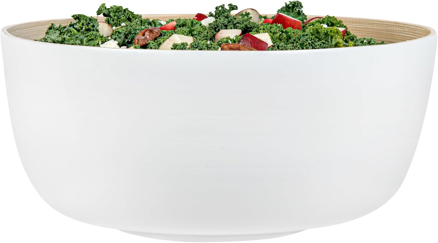 Restaurantware-Bambuddha 51 Ounce Extra Large Salad Bowl, 1 Heavy-Duty Round Salad Bowl - Sustainable, Reusable, Blue Bamboo Serving Dish, for Serving Salads, Fruits, and Appetizers