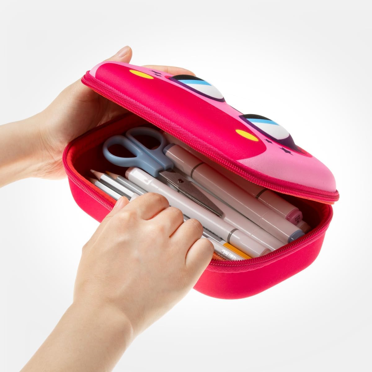 ZIPIT Beast Pencil Box for Kids | Pencil Case for School | Organizer Pencil Bag | Large Capacity Pencil Pouch (Red)