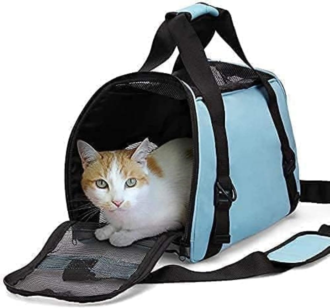 ZaneSun Cat Carrier,Soft-Sided Pet Travel Carrier for Cats,Dogs Puppy Comfort Portable Foldable Pet Bag Airline Approved (Small Rosered)