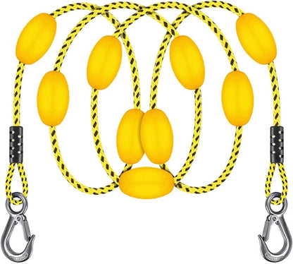 SELEWARE 65ft Tow Rope, Boating Tow Ropes for 1-4 Rider Towable Tubes, W/Floats, Stainless Steel Hook at Each end, idear for Water Sports