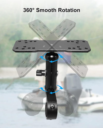 Fish Finder Mount Compatible with Garmin Lowrance Humminbird Sonars, Marine-Grade Fish Finder Mounting Bracket with Pipe Clamps 0.8-1.4 Inch, Depth Finder Holder for Marine Boat Kayak Pontoon Canoe