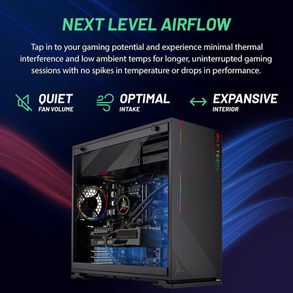 Skytech Shadow Gaming PC Desktop, Ryzen 5 5600 3.5 Ghz (4.4GHz Turbo Boost), AMD RX 6600 8GB GDDR6, 1TB SSD, 16GB DDR4 RAM 3200, 650W Gold PSU, Wi-Fi, Win 11 Home