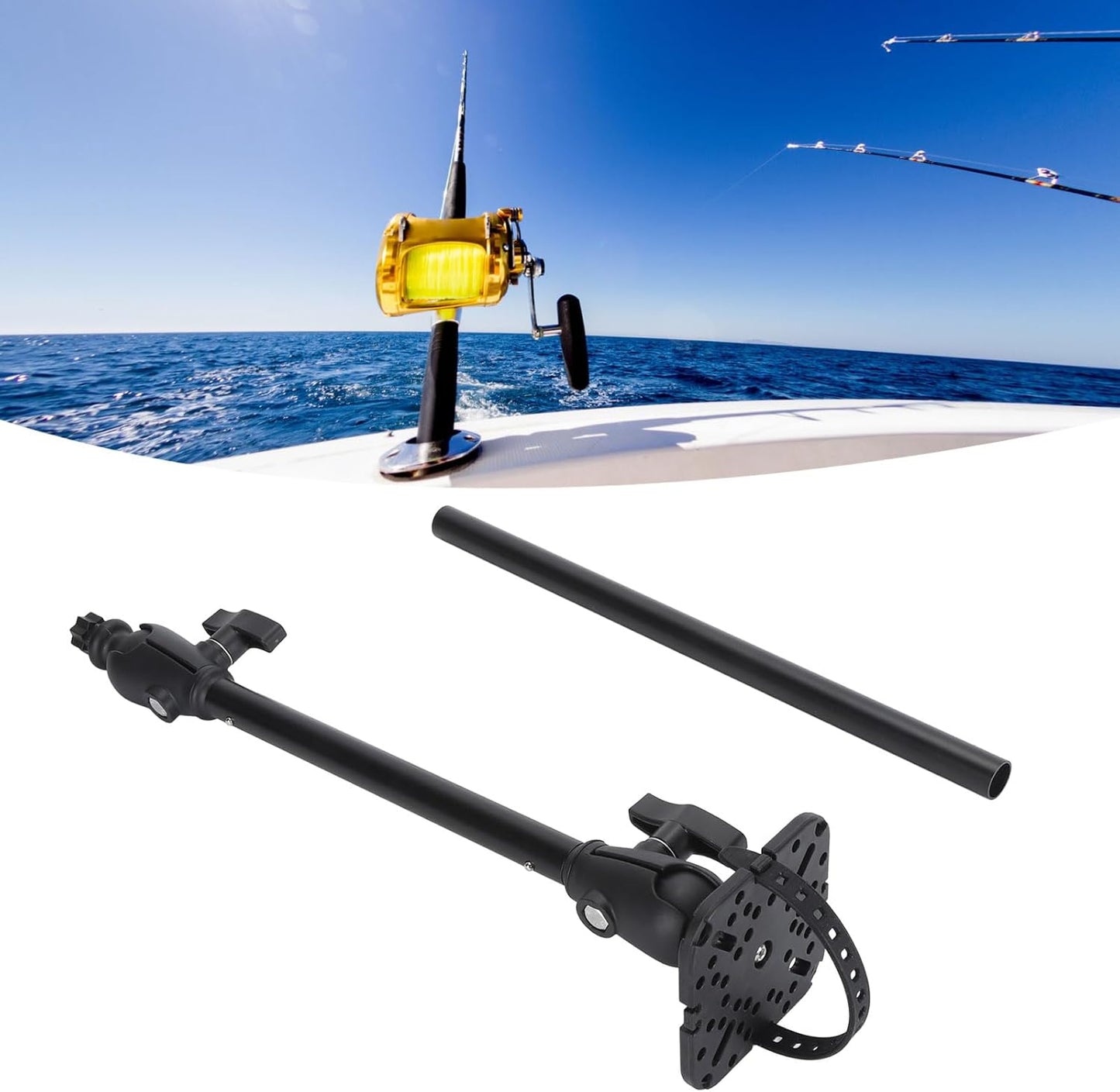 Universal Fish Finder Mounting Bracket, Dual 360 Degree Swivel Ball Mount Stand for Garmin,
