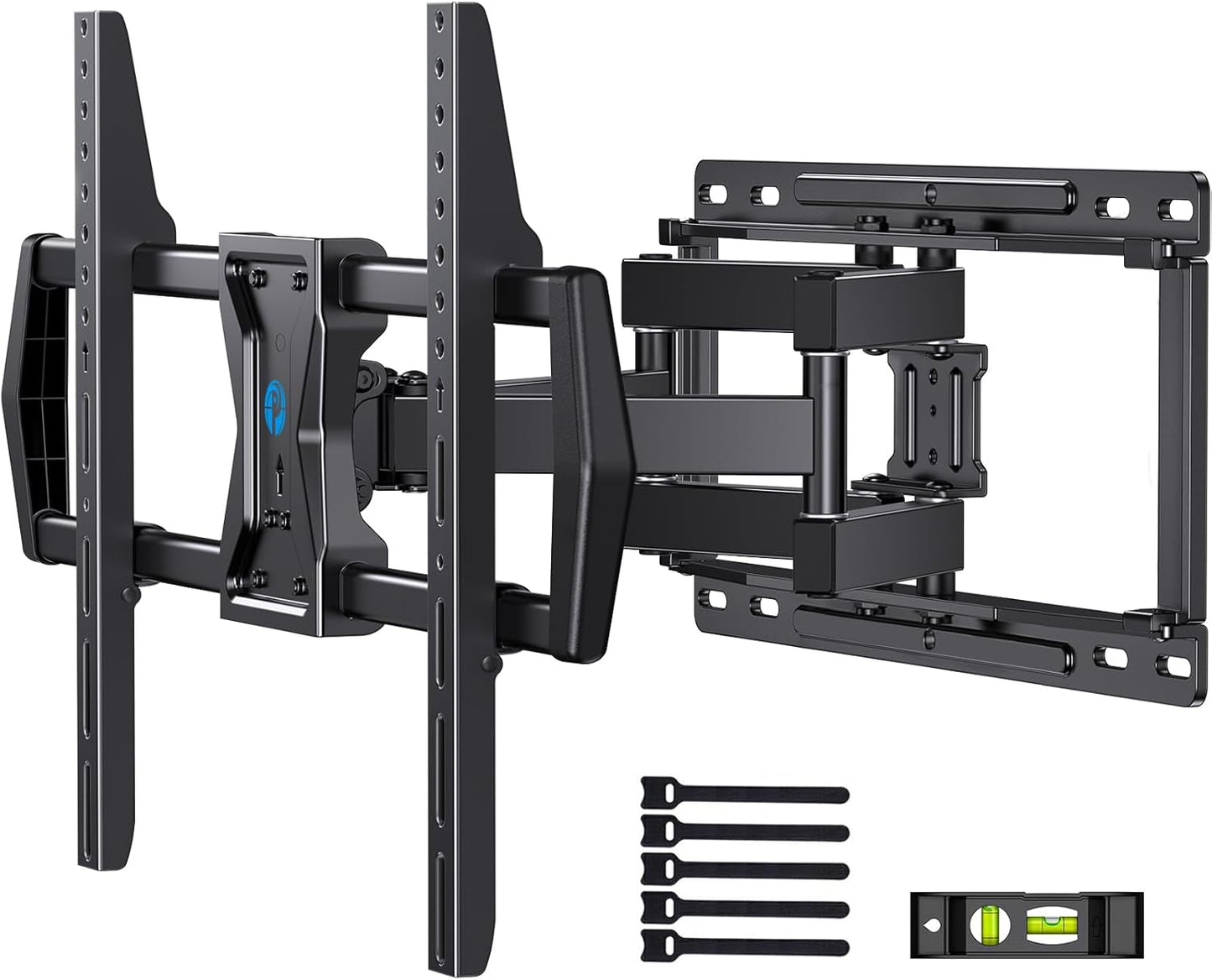 Pipishell Full Motion TV Wall Mount for Most 37-75 inch TVs up to 100 lbs, Wall Mount Bracket with Dual Articulating Arms, Swivel, Tilt, Max VESA 600x400mm, TV Mount Fits 12”/16” Wood Studs, PILF6 - PuriLite