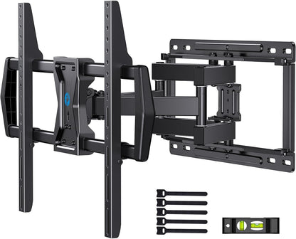 Pipishell Full Motion TV Wall Mount for Most 37-75 inch TVs up to 100 lbs, Wall Mount Bracket with Dual Articulating Arms, Swivel, Tilt, Max VESA 600x400mm, TV Mount Fits 12”/16” Wood Studs, PILF6 - PuriLite