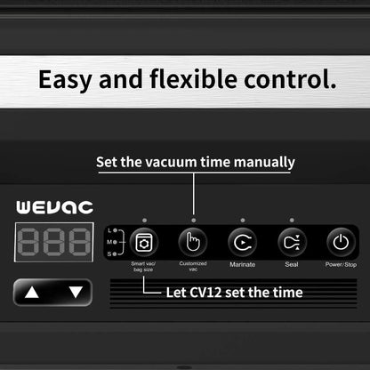 Wevac 12-Inch Chamber Vacuum Sealer CV12 - For Fresh Meats, Soups, Sauces. Heavy Duty, Commercial Width, Compact Design.