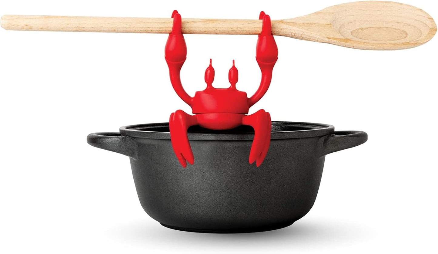Red Crab Silicone Utensil Rest – Heat-Resistant Spoon, Ladle & Chopstick Holder – Non-Slip Kitchen Gadget for Cooking, Baking, and Grilling – Dishwasher Safe - PuriLite