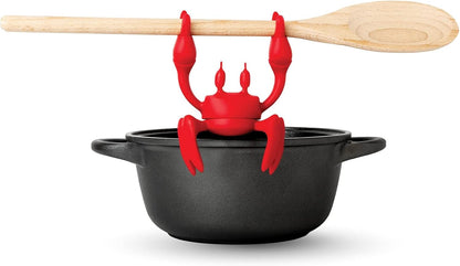 Red Crab Silicone Utensil Rest – Heat-Resistant Spoon, Ladle & Chopstick Holder – Non-Slip Kitchen Gadget for Cooking, Baking, and Grilling – Dishwasher Safe - PuriLite
