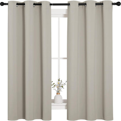 NICETOWN Blackout Curtains 2 Panels for Bedroom- Thermal Insulated Grommet Blackout Curtains 63 Inches Long for Living Room/Kitchen Rideaux occultants (2 Panels, W42 x L63 -Inch,Grey)